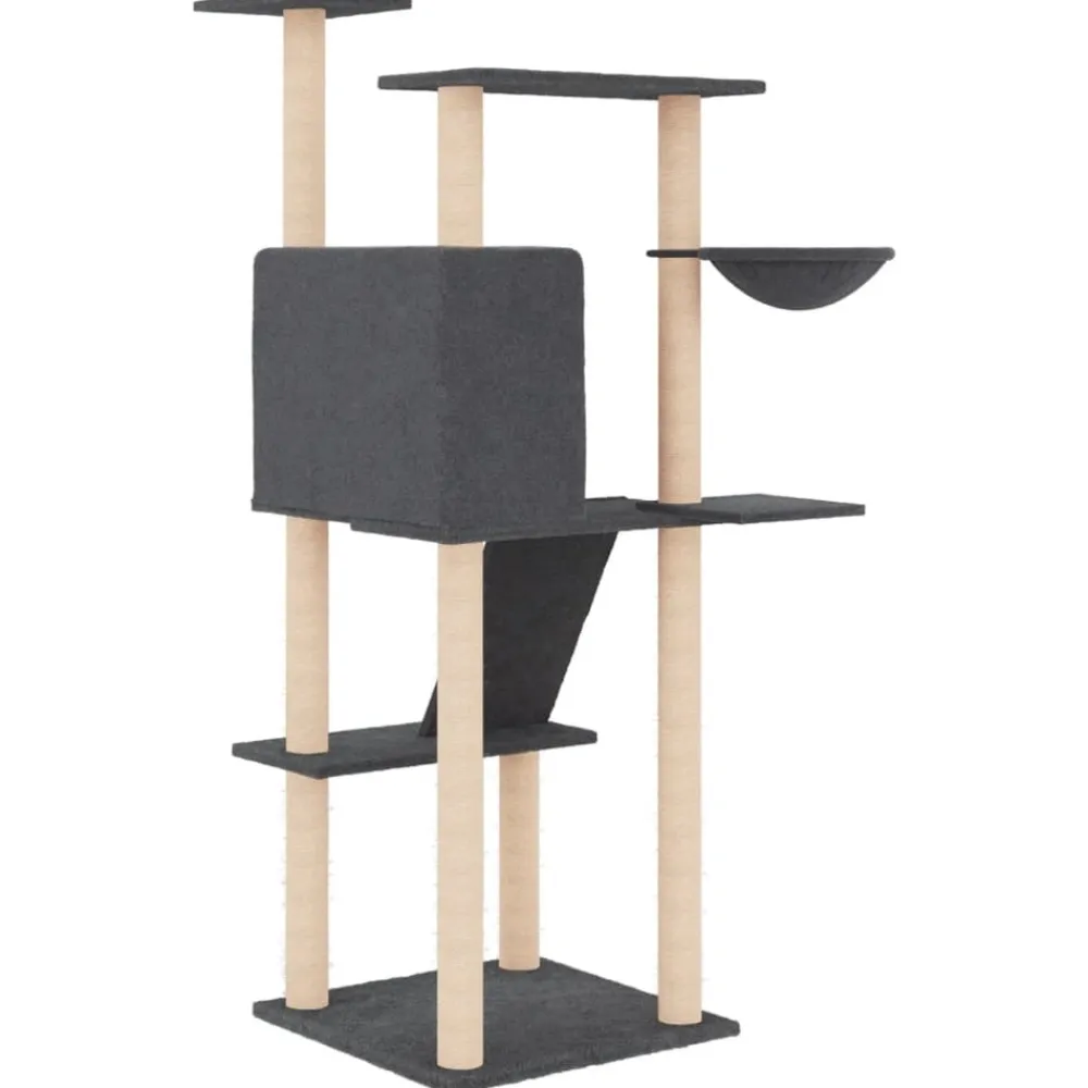 Maison Exclusive - Arbre à chat avec griffoirs en sisal gris foncé 143 cm Best