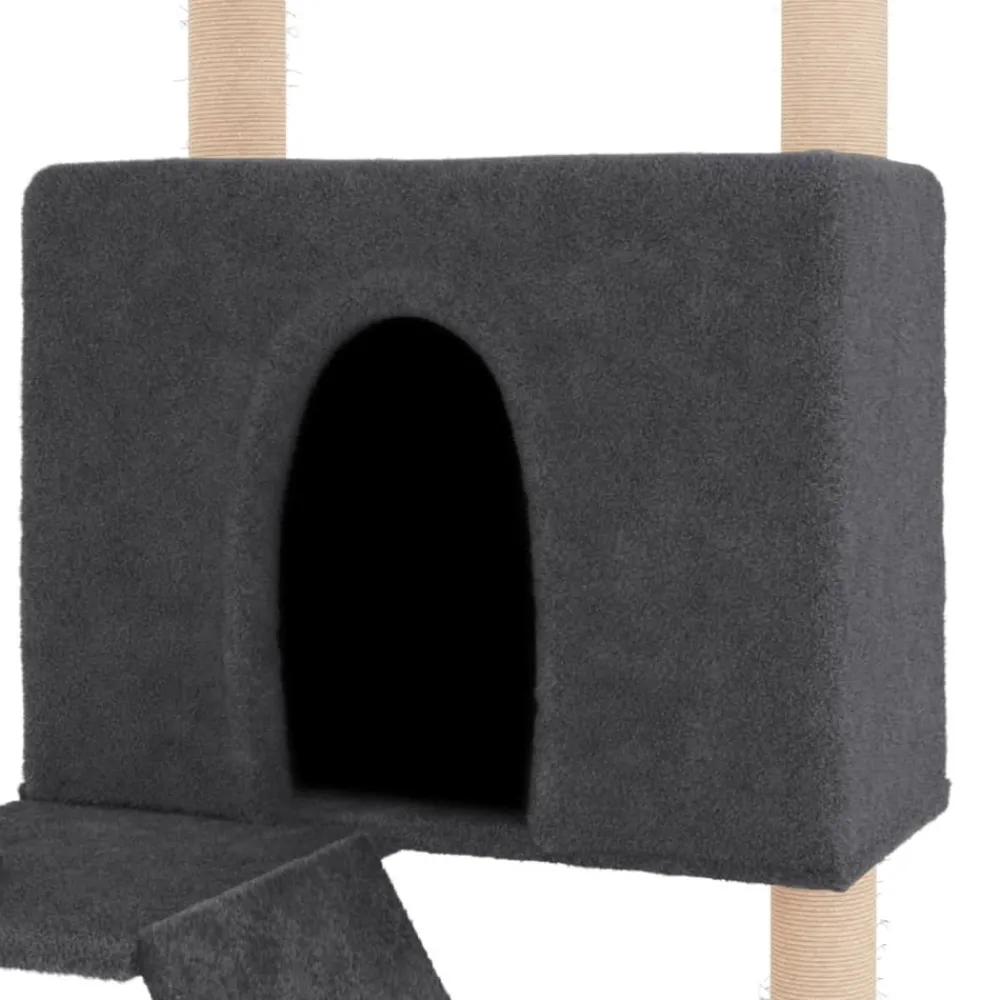 Maison Exclusive - Arbre à chat avec griffoirs en sisal gris foncé 143 cm Best