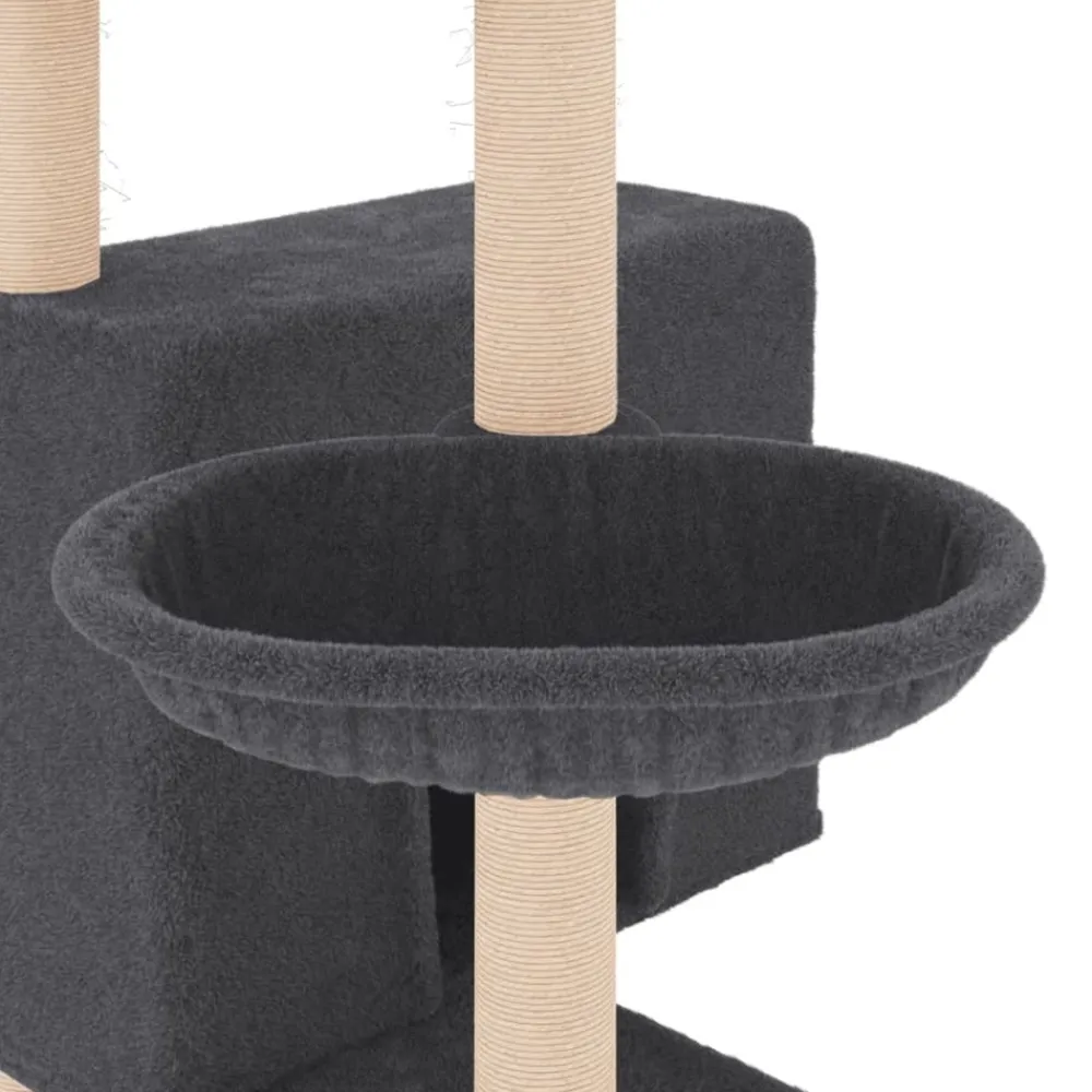 Maison Exclusive - Arbre à chat avec griffoirs en sisal gris foncé 143 cm Best