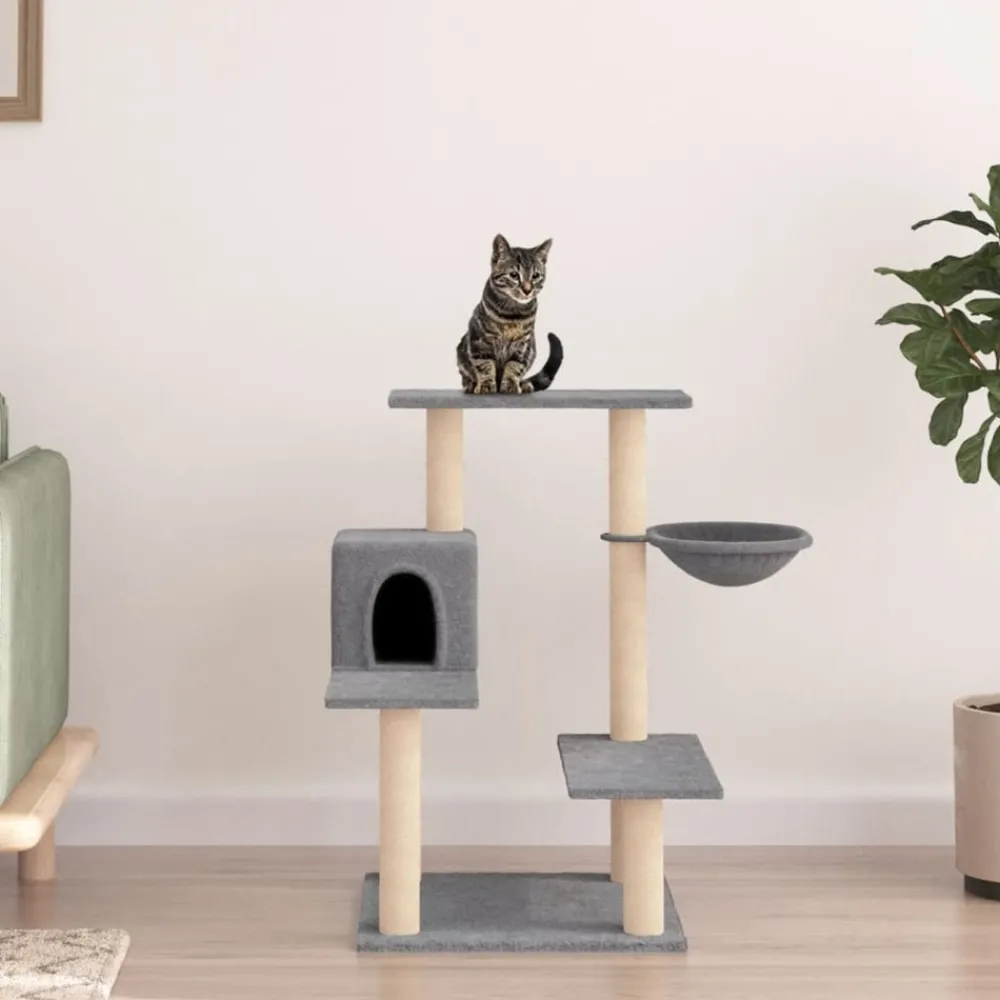 Maison Exclusive Arbres À Chat Et Jouets | - Arbre à chat avec griffoirs en sisal gris foncé 110 cm