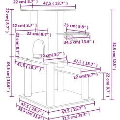 Maison Exclusive Arbres À Chat Et Jouets | - Arbre à chat avec griffoirs en sisal gris foncé 110 cm