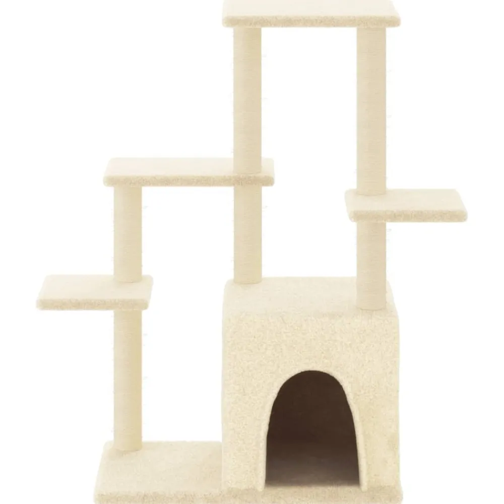 Maison Exclusive Arbres À Chat Et Jouets | - Arbre à chat avec griffoirs en sisal crème 144,5 cm