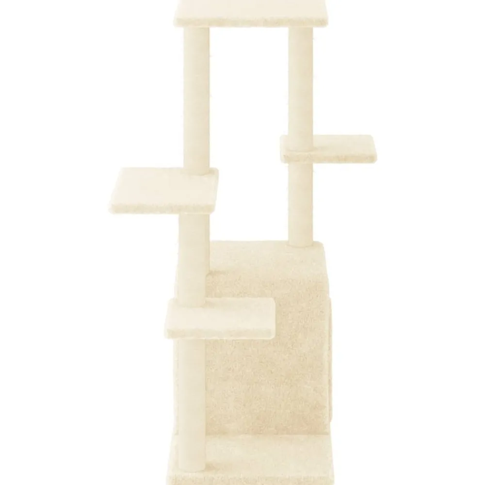 Maison Exclusive Arbres À Chat Et Jouets | - Arbre à chat avec griffoirs en sisal crème 144,5 cm