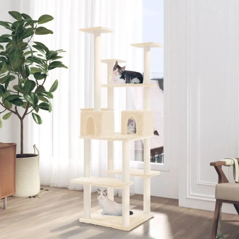 Maison Exclusive Arbres À Chat Et Jouets | - Arbre à chat avec griffoirs en sisal gris clair 142 cm