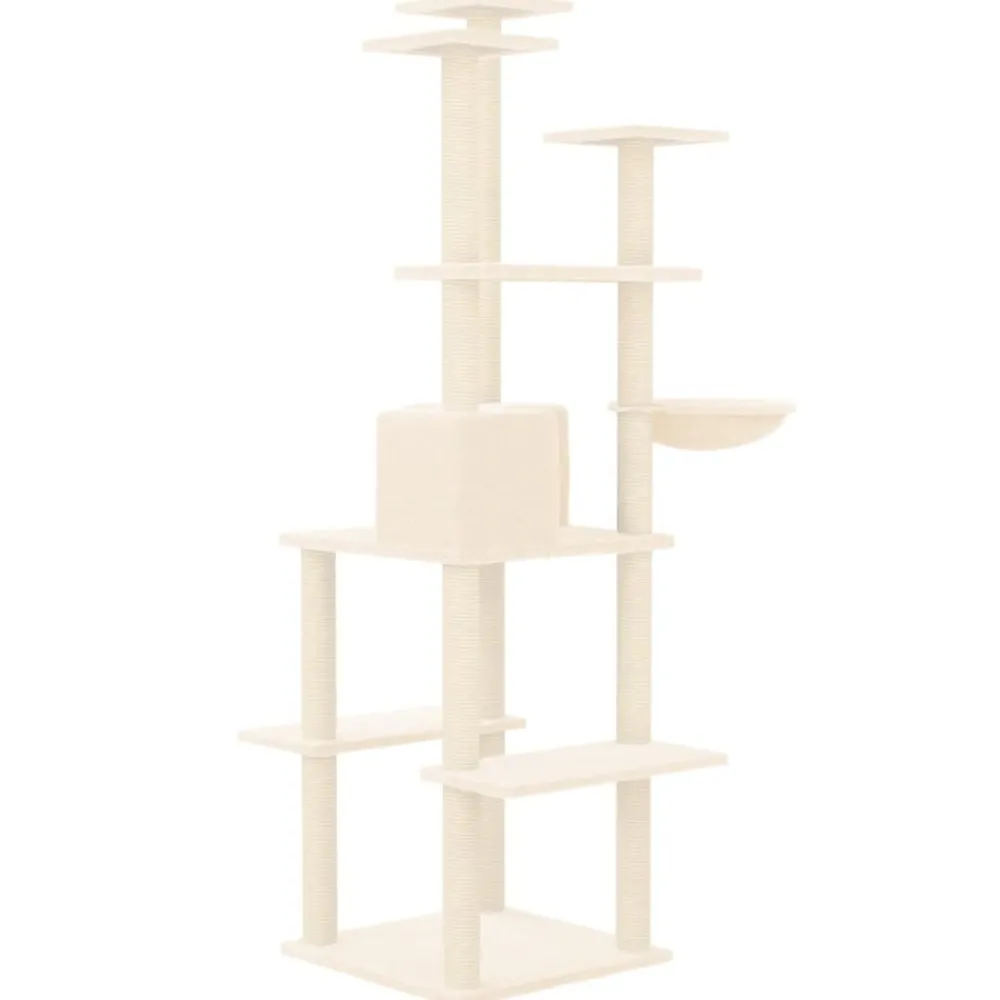 Maison Exclusive Arbres À Chat Et Jouets | - Arbre à chat avec griffoirs en sisal gris clair 142 cm