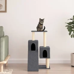 Maison Exclusive Arbres À Chat Et Jouets | - Arbre à chat avec griffoirs en sisal gris foncé 82 cm