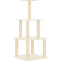 Maison Exclusive Arbres À Chat Et Jouets | - Arbre à chat avec griffoirs en sisal crème 111 cm