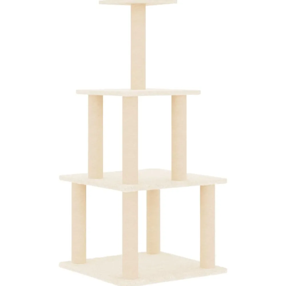 Maison Exclusive Arbres À Chat Et Jouets | - Arbre à chat avec griffoirs en sisal crème 111 cm