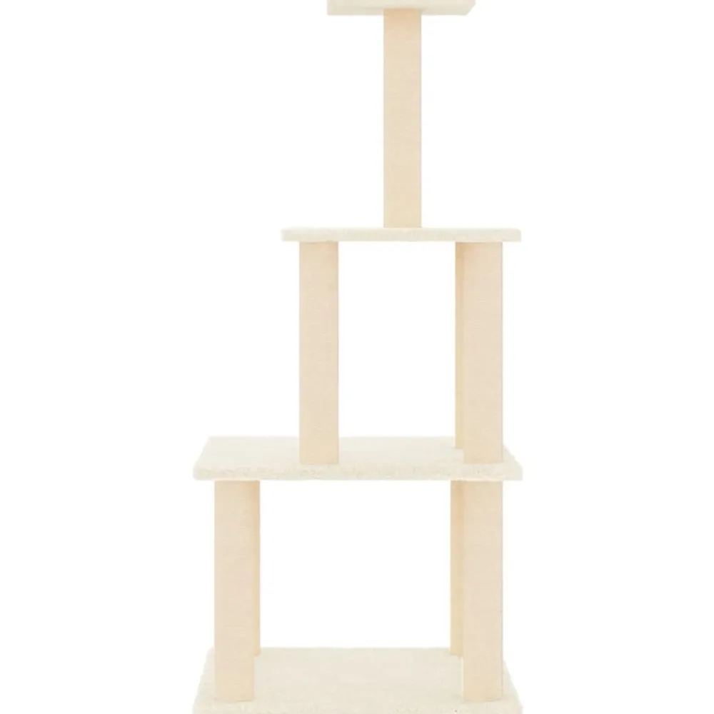 Maison Exclusive Arbres À Chat Et Jouets | - Arbre à chat avec griffoirs en sisal crème 111 cm