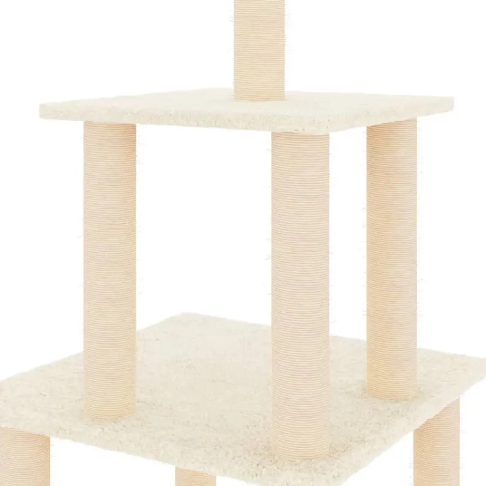 Maison Exclusive Arbres À Chat Et Jouets | - Arbre à chat avec griffoirs en sisal crème 111 cm