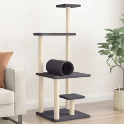Maison Exclusive Arbres À Chat Et Jouets | - Arbre à chat avec griffoirs en sisal gris foncé 136 cm