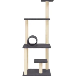 Maison Exclusive Arbres À Chat Et Jouets | - Arbre à chat avec griffoirs en sisal gris foncé 136 cm