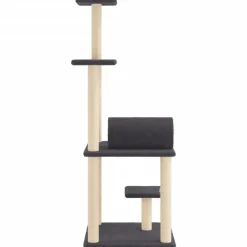 Maison Exclusive Arbres À Chat Et Jouets | - Arbre à chat avec griffoirs en sisal gris foncé 136 cm