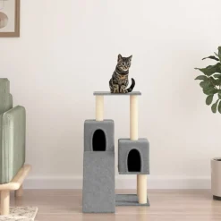 Maison Exclusive Arbres À Chat Et Jouets | - Arbre à chat avec griffoirs en sisal gris clair 82 cm