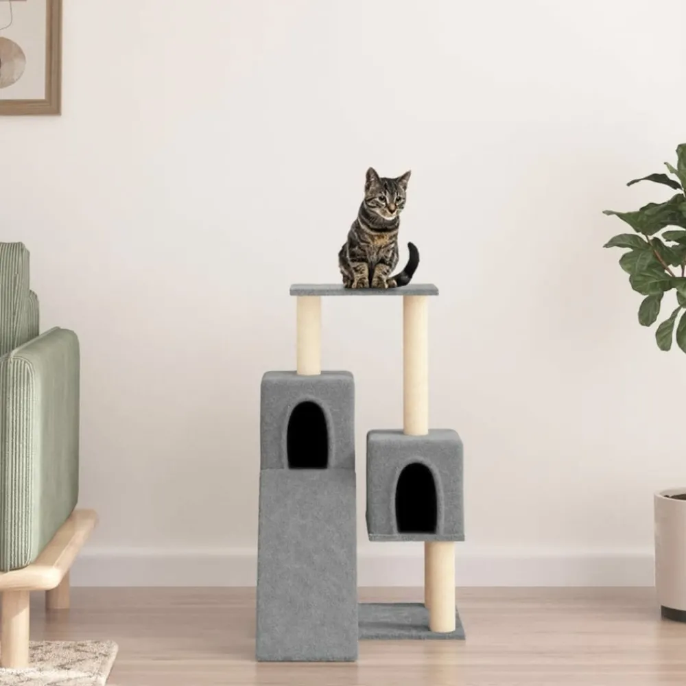 Maison Exclusive Arbres À Chat Et Jouets | - Arbre à chat avec griffoirs en sisal gris clair 82 cm