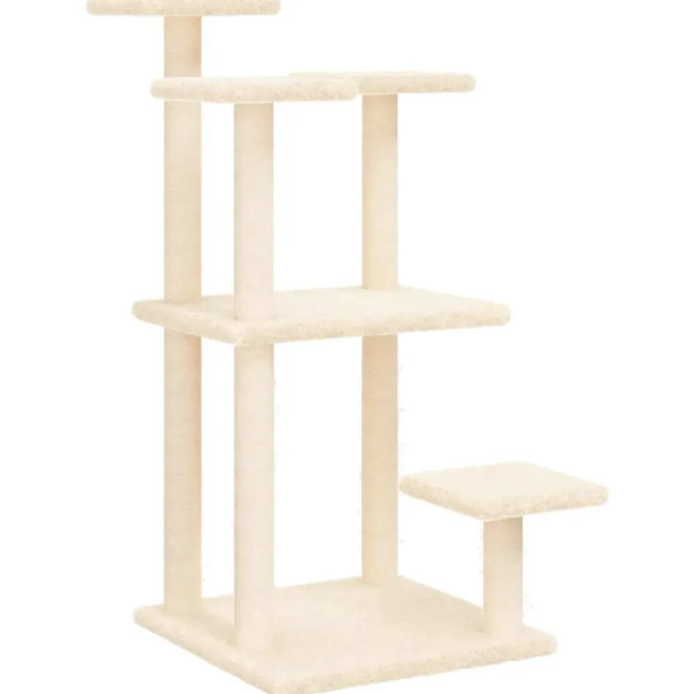 Maison Exclusive Arbres À Chat Et Jouets | - Arbres à chat avec plates-formes crème 98,5 cm