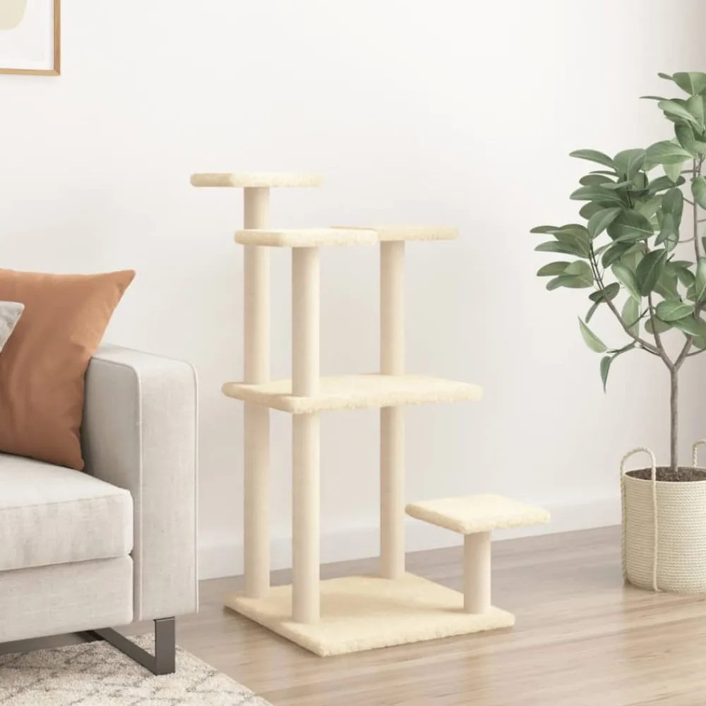 Maison Exclusive Arbres À Chat Et Jouets | - Arbres à chat avec plates-formes crème 98,5 cm