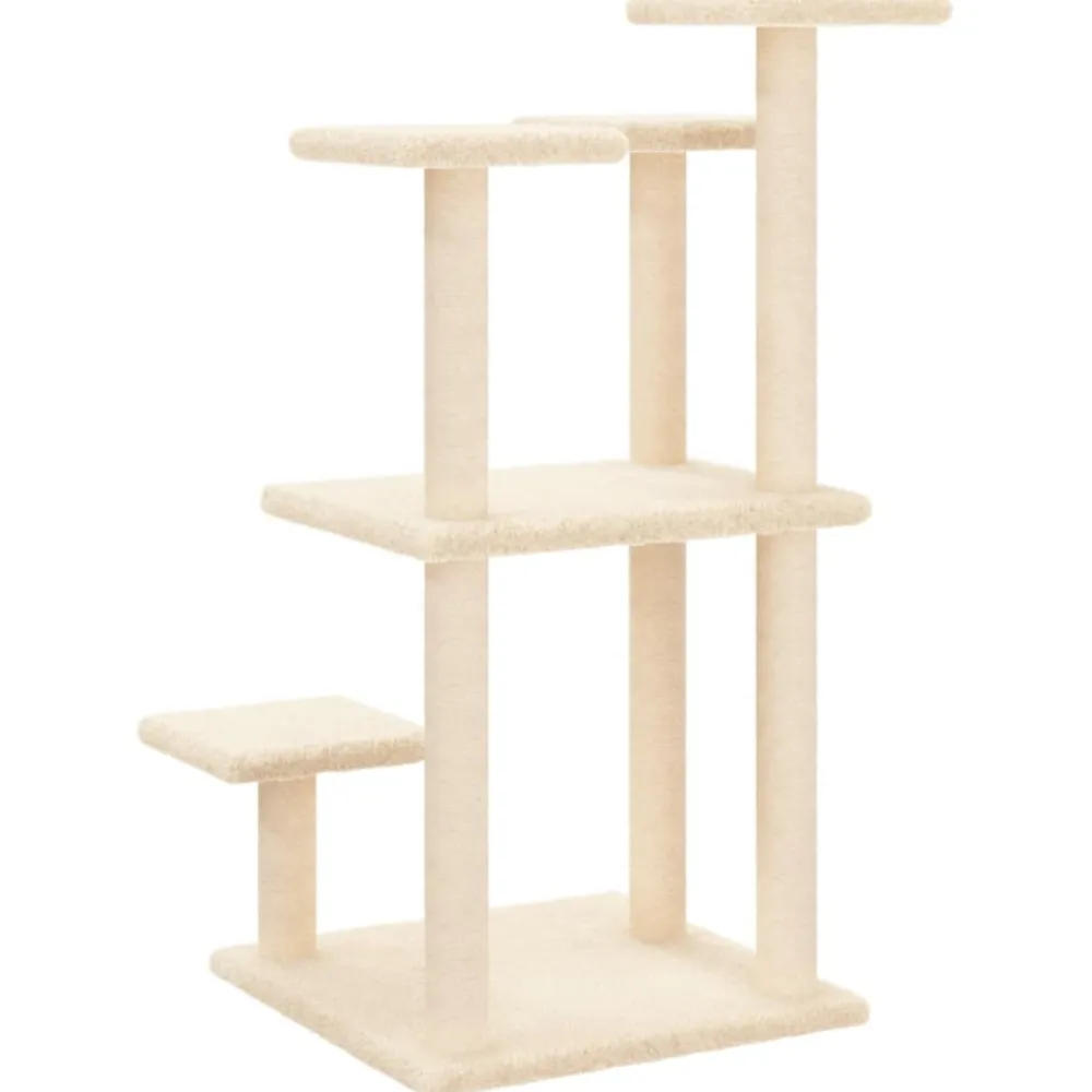 Maison Exclusive Arbres À Chat Et Jouets | - Arbres à chat avec plates-formes crème 98,5 cm
