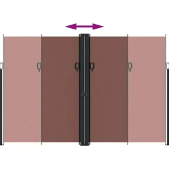 Maison Exclusive Pergolas, Tonnelles, Barnums | - Auvent latéral rétractable marron 220x1200 cm