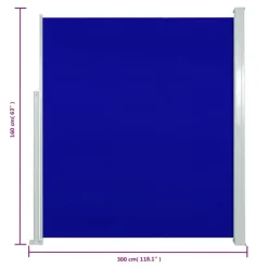 Maison Exclusive - Auvent latéral rétractable de patio 160x300 cm bleu Outlet