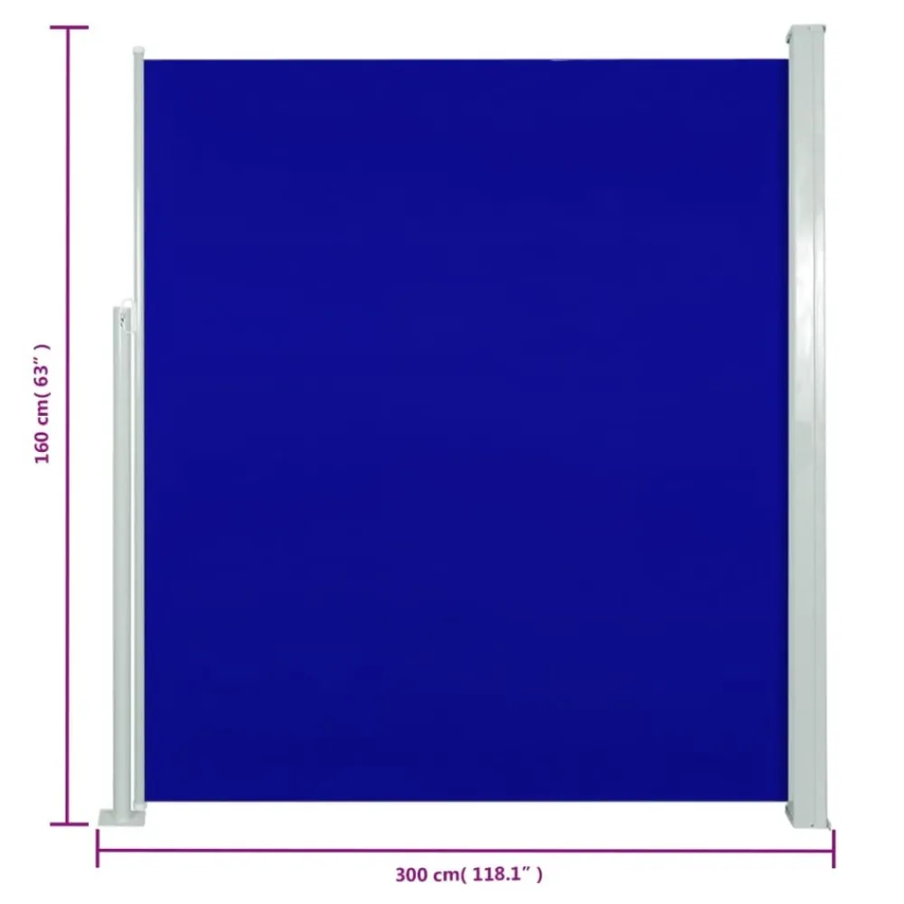 Maison Exclusive - Auvent latéral rétractable de patio 160x300 cm bleu Outlet