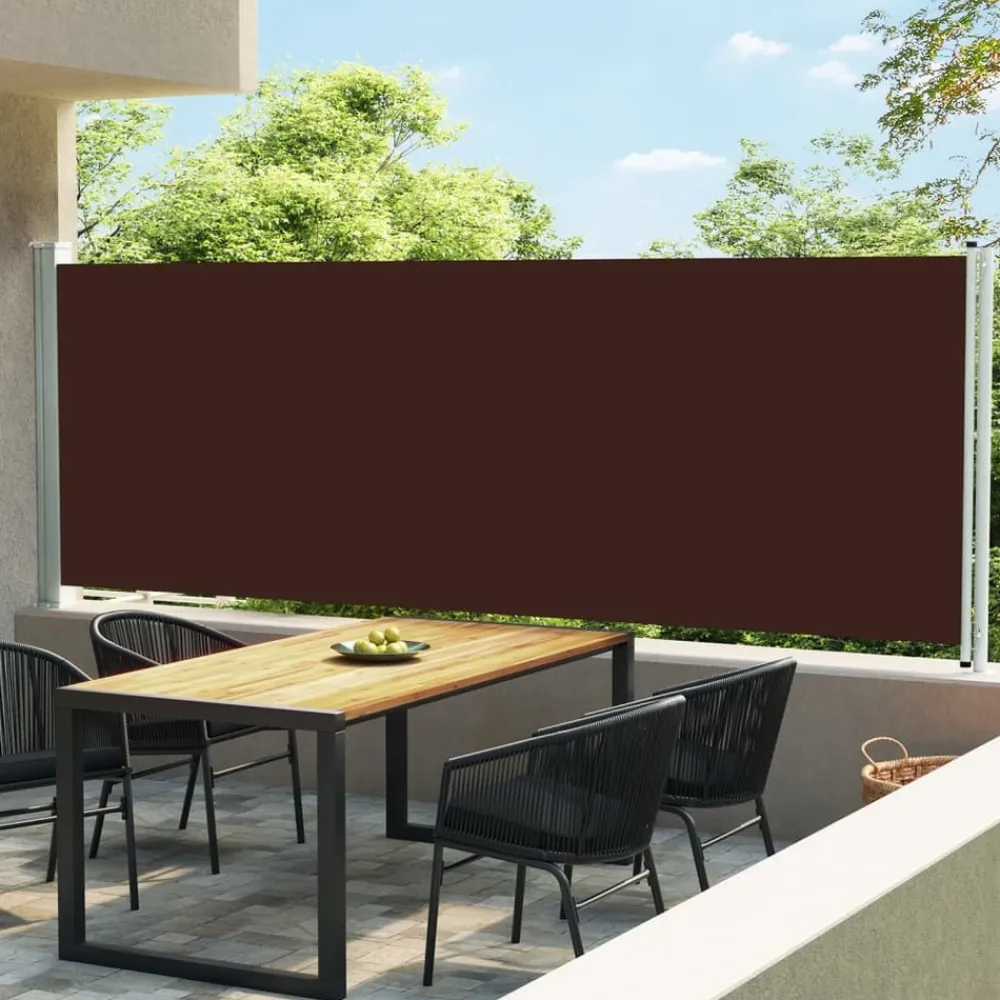 Maison Exclusive Parasols, Voiles D’Ombrage | - Auvent latéral rétractable de patio 160x600 cm marron