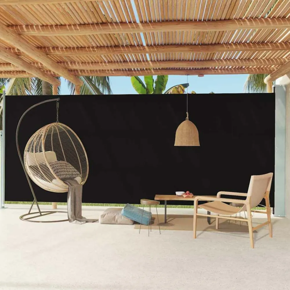 Maison Exclusive - Auvent latéral rétractable de patio 220x600 cm noir