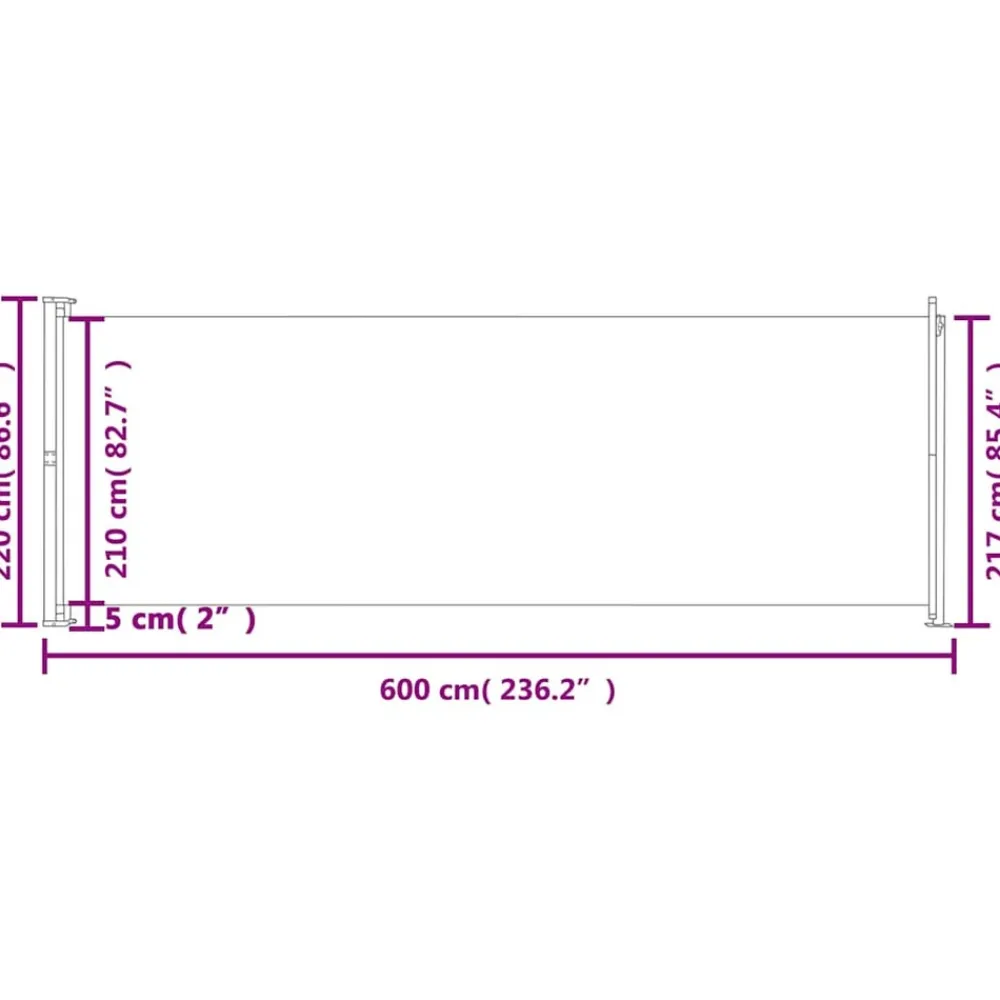 Maison Exclusive - Auvent latéral rétractable de patio 220x600 cm noir
