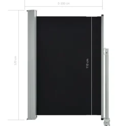 Maison Exclusive - Auvent latéral rétractable de patio 120 x 300 cm noir Sale