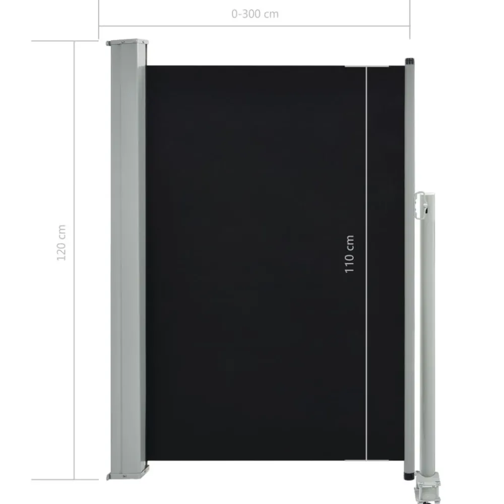 Maison Exclusive - Auvent latéral rétractable de patio 120 x 300 cm noir Sale