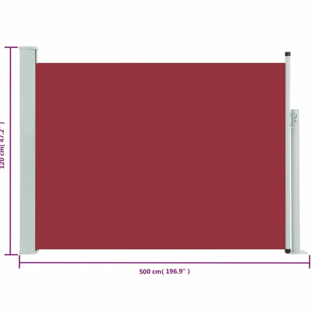 Maison Exclusive - Auvent latéral rétractable de patio 120x500 cm rouge New