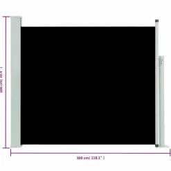 Maison Exclusive - Auvent latéral rétractable de patio 100x300 cm noir Clearance