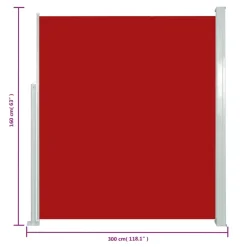Maison Exclusive - Auvent latéral rétractable de patio 160x300 cm rouge Best