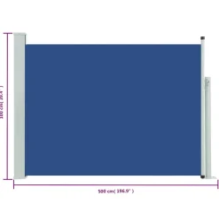 Maison Exclusive - Auvent latéral rétractable de patio 100x500 cm bleu Best