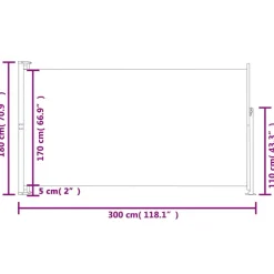 Maison Exclusive - Auvent latéral rétractable de patio 180x300 cm marron Online