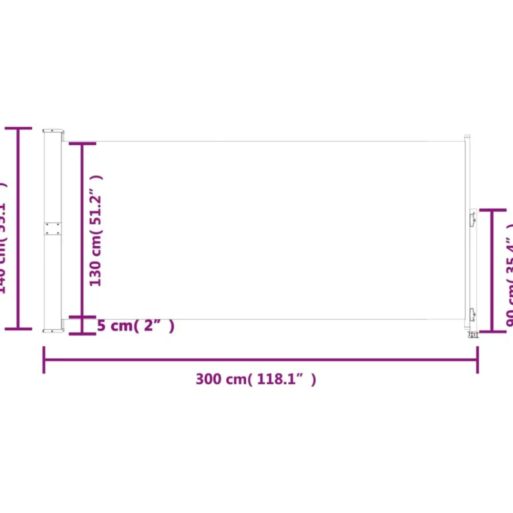 Maison Exclusive - Auvent latéral rétractable de patio 140x300 cm gris Online