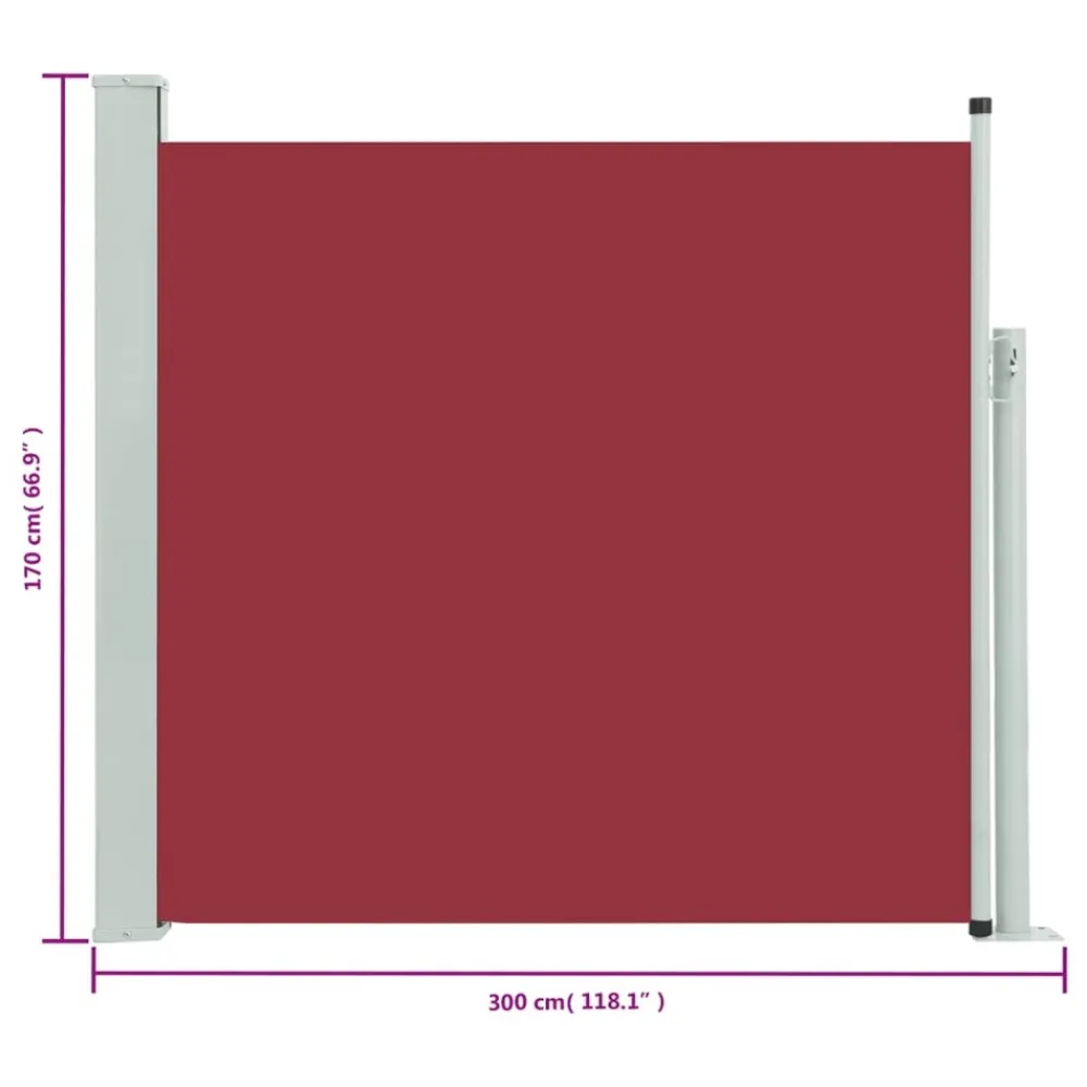 Maison Exclusive - Auvent latéral rétractable de patio 170x300 cm rouge Sale
