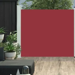 Maison Exclusive - Auvent latéral rétractable de patio 100x300 cm rouge Hot