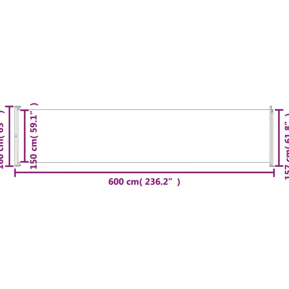 Maison Exclusive - Auvent latéral rétractable de patio 160x600 cm rouge Outlet