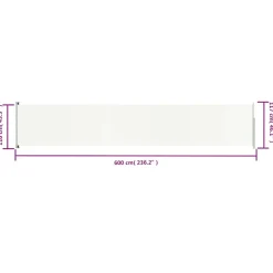 Maison Exclusive - Auvent latéral rétractable de patio 117x600 cm crème Online