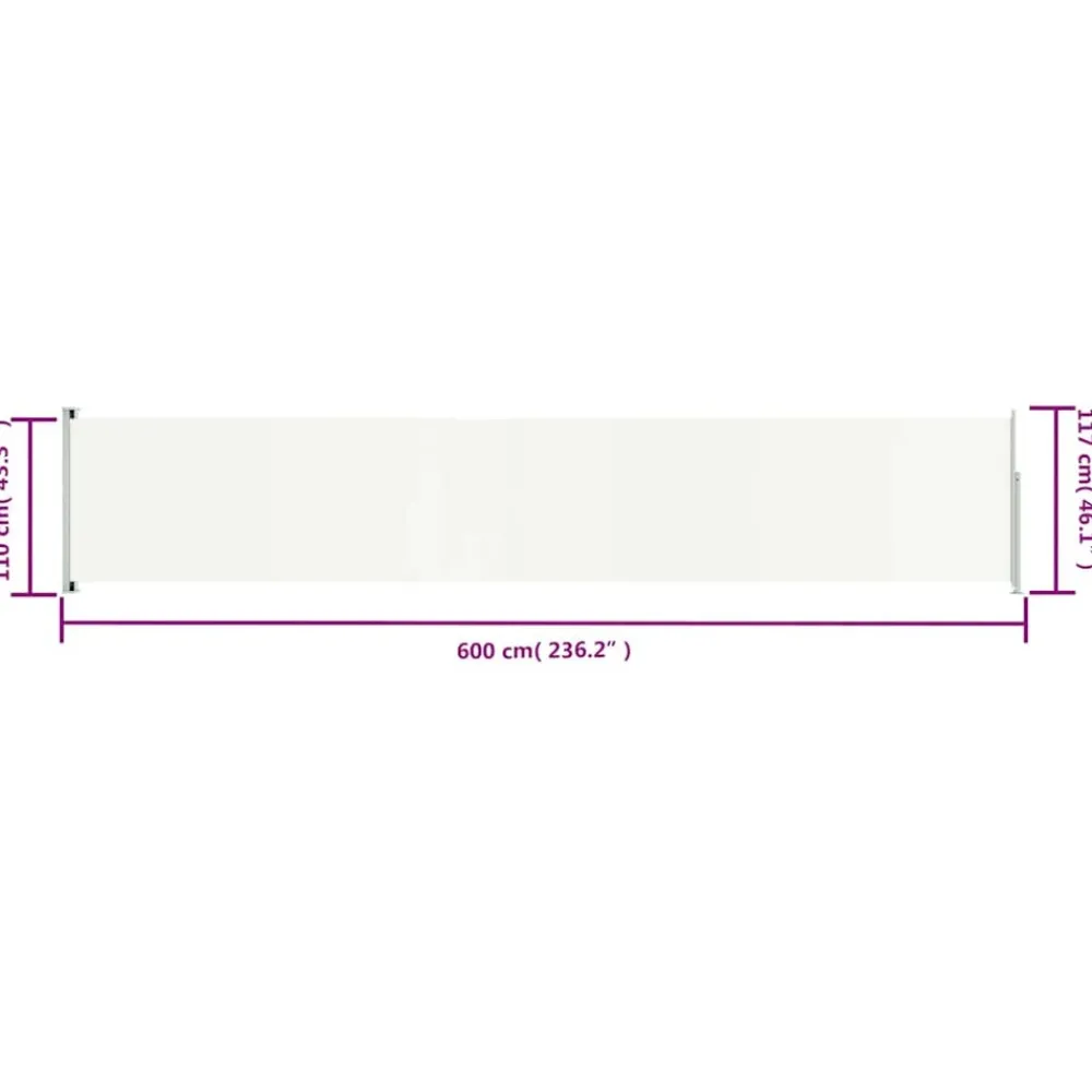 Maison Exclusive - Auvent latéral rétractable de patio 117x600 cm crème Online