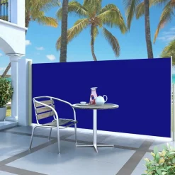 Maison Exclusive - Auvent latéral rétractable de patio 140x300 cm bleu