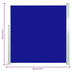 Maison Exclusive - Auvent latéral rétractable de patio 140x300 cm bleu