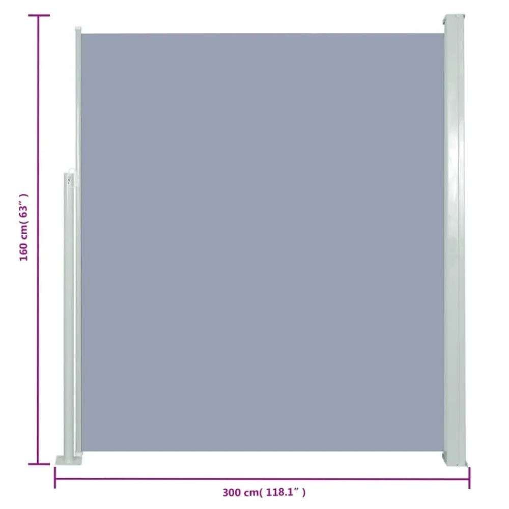 Maison Exclusive - Auvent latéral rétractable de patio 160x300 cm gris Best