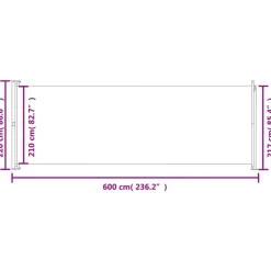 Maison Exclusive - Auvent latéral rétractable de patio 220x600 cm rouge Online