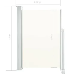 Maison Exclusive - Auvent latéral rétractable de patio 120 x 300 cm blanc cassé New
