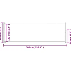 Maison Exclusive - Auvent latéral rétractable de patio 140x500 cm rouge