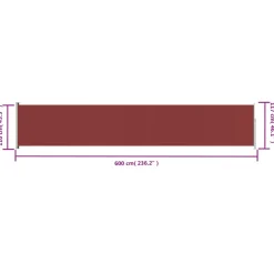 Maison Exclusive - Auvent latéral rétractable de patio 117x600 cm rouge Sale