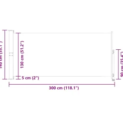 Maison Exclusive - Auvent latéral rétractable de patio 140 x 300 cm bleu Outlet