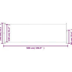 Maison Exclusive - Auvent latéral rétractable de patio 140x500 cm bleu